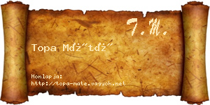 Topa Máté névjegykártya